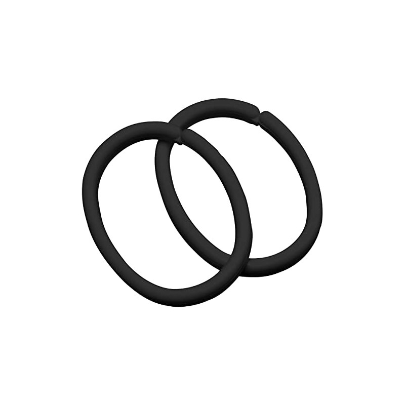 Sealskin Seallux Plastic Shower Curtain Rings - Black (Pack of