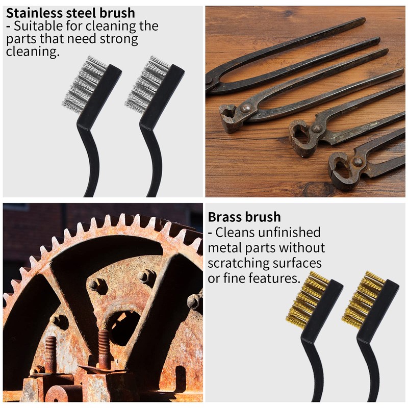 Topspeeder 24 Pieces Wire Brush Scratch Brush (Stainless Steel +