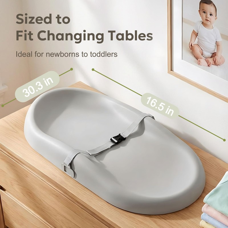 Mallify Wipe-Clean Changing Pad, Waterproof & Wipeable, Soft & Non-Slip