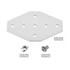 uxcell 2Pcs Corner Bracket Plate Cross 60x100mm 7-Hole Outside Joint