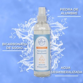 Allium Desodorante Natural Con Piedra De Alumbre 250 Ml Pies Y Axilas, Libre de Aluminio Y Parabenos, Antibacteriano, Frescura Y Protección Continua.