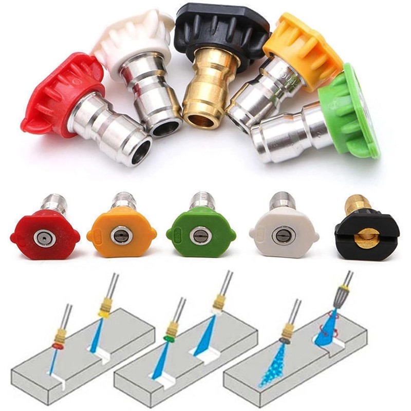 JANSAMN 5Pcs 2.5 Orifice Pressure Washer Nozzle Tips Set 4500