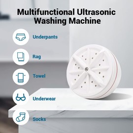 Portable Ultrasonic Turbo Mini Washer for Travelling,Camping,Business Trip.Mini Washing Machine for Cleaning Sock,Underwear,Small Rags,Towel