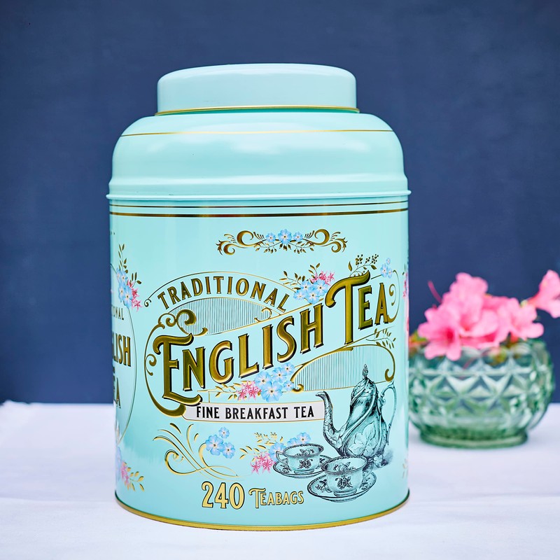 New English Teas Vintage Victorian Tea Tin with 240 English
