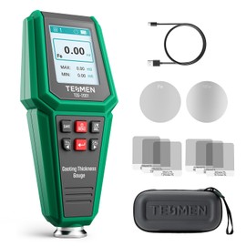 TESMEN TCG-2001 Paint Thickness Gauge for Cars, Digital Paint Meter with Data Bar Graph, 4-Way Backlit Color Screen, Car Paint Mil Thickness Tester with Limit Alarm for Used Car Buyers - Green