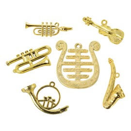 Musical Instruments Set Miniatures 6 Pieces Approx. 1.5 - 4.5 cm