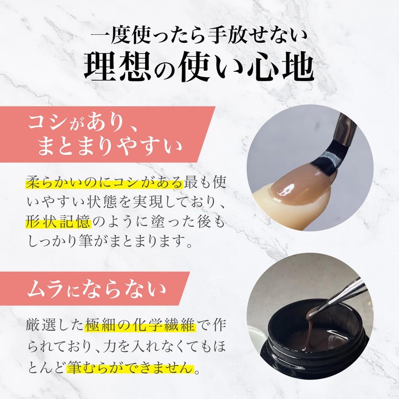 Plan Bear Gel Brush, Square Gel Nail (Professional Specifications, Made