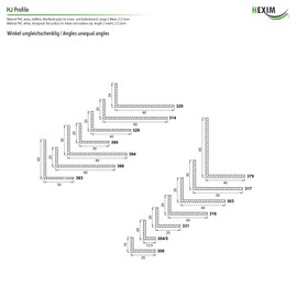 HEXIM Angle Profiles Unequiline White - PVC Plastic Angle, Choice of Dimensions and Thickness - (HJ 318, 60 x 40 mm) Edge Protection Wall Strips Profile