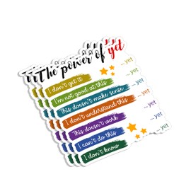 (3pcs) The Power of Yet Sticker Motivational Quotes Inspirational Saying Uplifting Gift Vinyl Decal for Tumbler Laptop Water Bottles Phone Book -Size 3x2.8