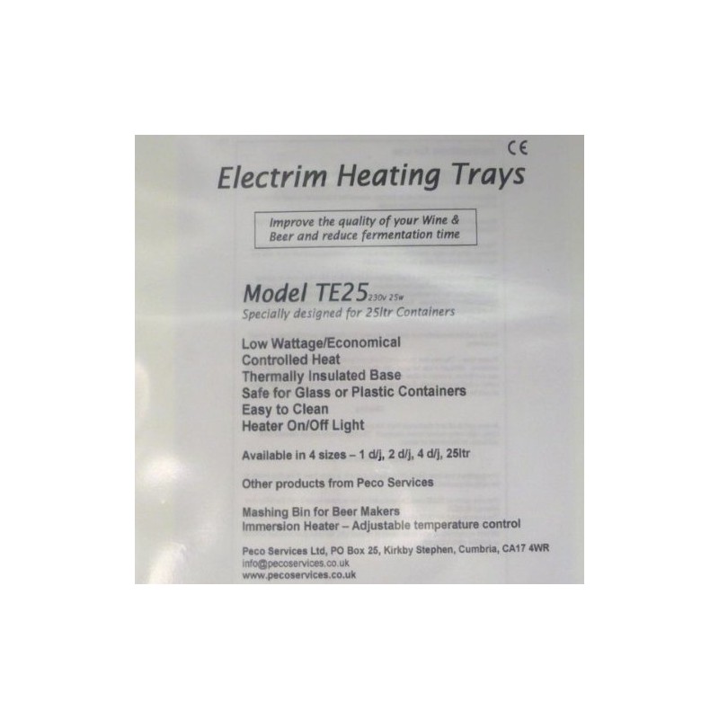 Electrim TE25 Homebrew Heated Pad for use with 25 Litre