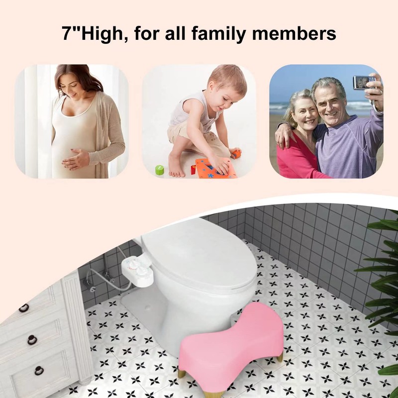 Toilet Stool,7" Squatting Poop Stool- 550 lbs Weight Capacity, Toilet
