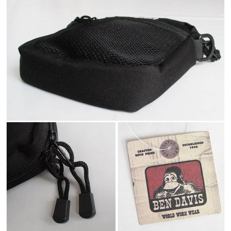 Ben Davis Vertical Mesh Mini Shoulder Bag, Men's, Women's, Black