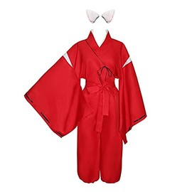 FEIRUIJI Inuyasha Cosplay Inuyasha Costume Kikyou Cosplay Miko Costume for men women (Inuyasha_set_1, S)