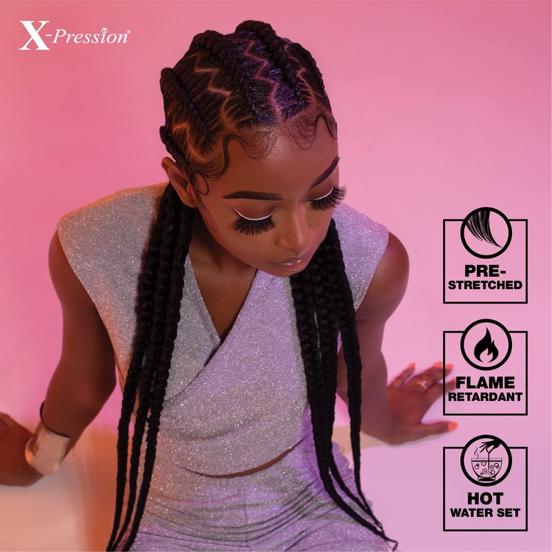 Sensationnel Braids XPRESSION 3X Pre-Stretched Braid 58" (3TPURPLE/PINK/LPINK)