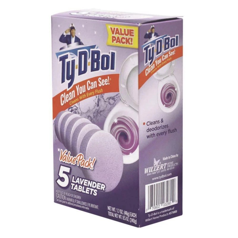 Ty-D-Bol Lavender Toilet Bowl Cleaner 5 Count Tablet Value Pack