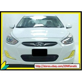 JDMFV 11-12 Accent Fog light Overlays Yellow Rally JDM EDM Tint Vinyl Film Precut HID