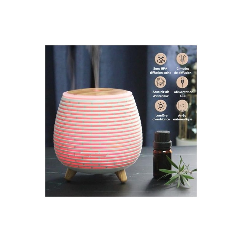 ZEN AR?ME Zen'ar?me Diffusor ?therisches ?l Lola, Ultraschalldiffusoraromatherapie, USB -elektrische