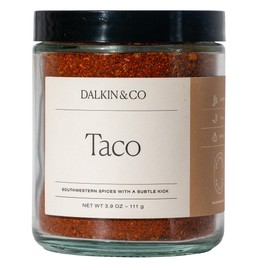 Dalkin & Co. Taco, Chili Powder, Garlic & Smoky Paprika Blend, Southwestern Cooking Seasoning for Pantry & Kitchen, Eco Friendly Reusable Jar, Clean Flavor with No Fillers or Additives, 3.9 oz