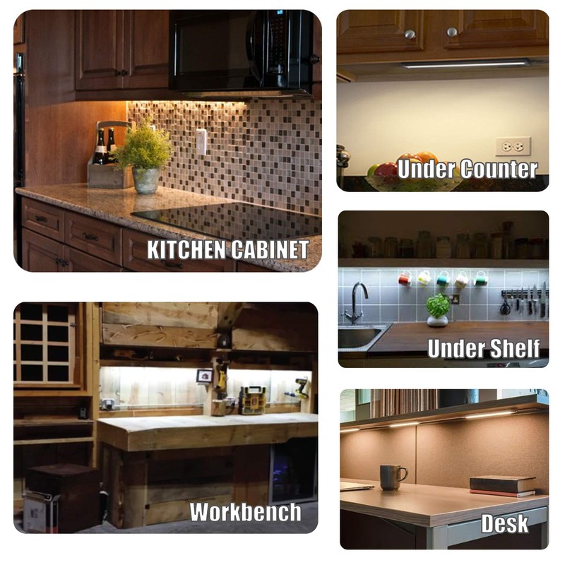 MYPLUS Under Cabinet Lights, 12" Touch Activated and Dimmable Aluminum