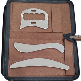 Medical Grade Stainless Steel Gua Sha Tool set,Scraping massage tool -AnTiexi IASTM Tool Great Soft Tissue Mobilization tool (3pcs set)