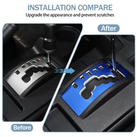 LLKUANG Car Central Control Shift Gear Panel Cover Trim for Toyota FJ Cruiser 2007-2021 Aluminum Alloy Gear Anti-Scratch Pad (Blue)