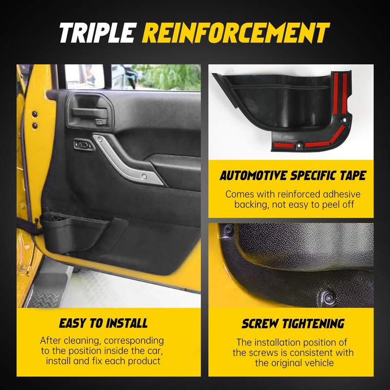 MIKKUPPA JK Storage Pockets - Front Door Pockets Compatible with