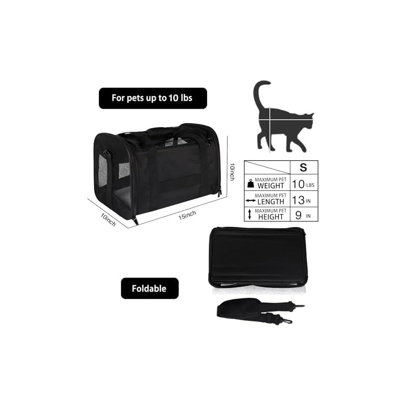 Funda de transporte para gatos, aprobada por aerolíneas, protable y