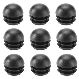VGOL 36Pcs Plastic Tube Insert Plug Round End Plugs Tube Domed Inserts End Caps Stoppers Furniture Accessories for Chairs Table Legs 25mm Black