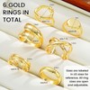 LunarCharm 6-piece set with chunky gold rings for women, gold-plated