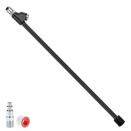 QWORK Air Chuck, 1/4" FNPT 12" Extended Reach Dual Head Air Chuck, 2-Way Connect Straight Tire Air Chuck