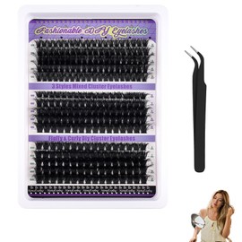 60D-80D-100D Thick Lashes Individual Cluster 240pcs Eyelashes Set,Cluster Lashes for Girls and Women,DIY Lash Extension Easy to Apply False Eyelashes Extensions Kit with Seal Tweezers