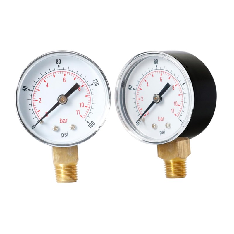 TEHAUX 2pcs 0-160 Psi Air Pressure Gauge for Air Compressor