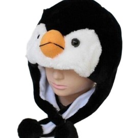 Egao Ichiban, Ten Kinds in All, Sheep, Bear, Elephant Animal Headgear, Warm & Fluffy Cap, Winter, Snow, Rain, & Wind Protection, Ear Protection, For Children, Women, Photo Shoots, Party Goods, Cosplay, Animal Headgear Series, A073-12, black