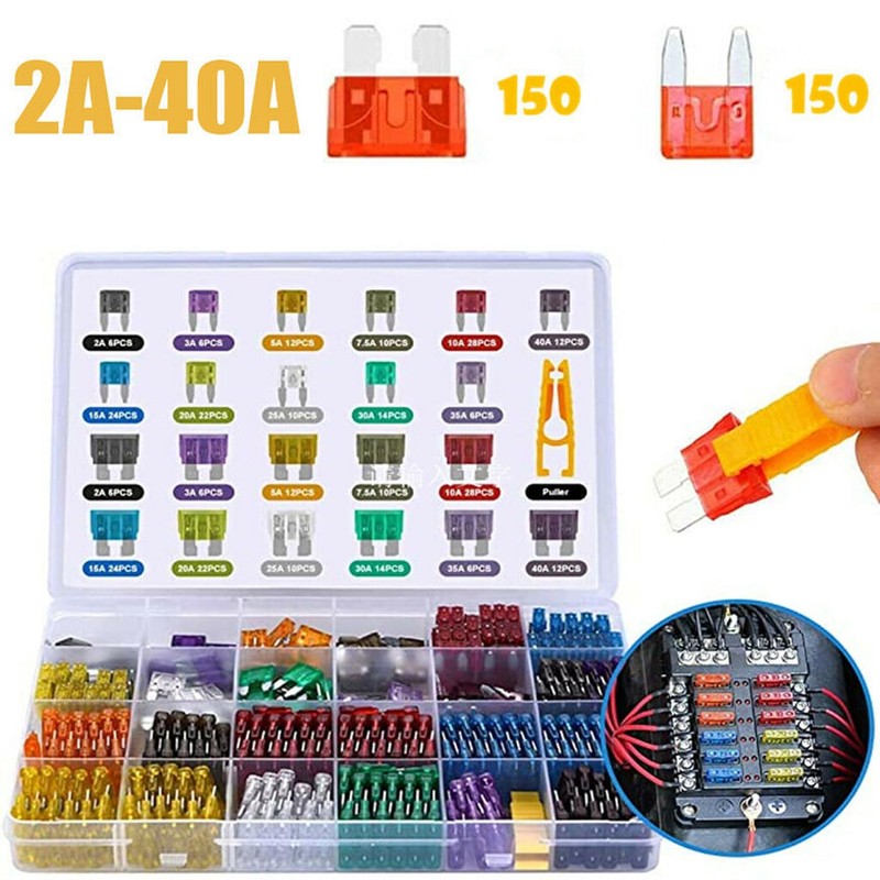 300pcs Car Blade Fuse Assortment Assort Kit Blade Set Auto