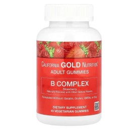 California Gold Nutrition B Complex Gummies with Vitamins B6 and B12, Folate, and Biotin, Strawberry 45 ct