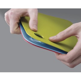 Joseph Joseph Pop - 3-piece Double-Sided Colour Coded Chopping Board Mat Set, Flexible, Easy to store, Dishwasher-Safe, Multicolour (34 x 24)