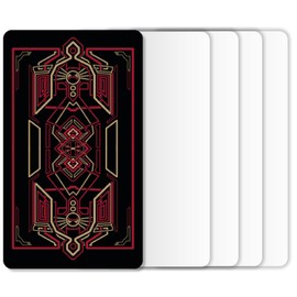 Blank Tarot Cards with Design on Back - Create Your Own DIY Oracle Cards - 80 Customizable Blank Tarot Oracle Cards to Write on - 2.75" x 4.75" (Red Sacred Geometry Gold Foil Design)