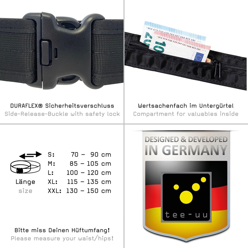 tee-uu Black Emergency Service Coupler (S-XXL) Complete Set: Upper Belt,