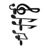 4Pcs Unique Iron Black Music Note Wall Sconce Candle Holder