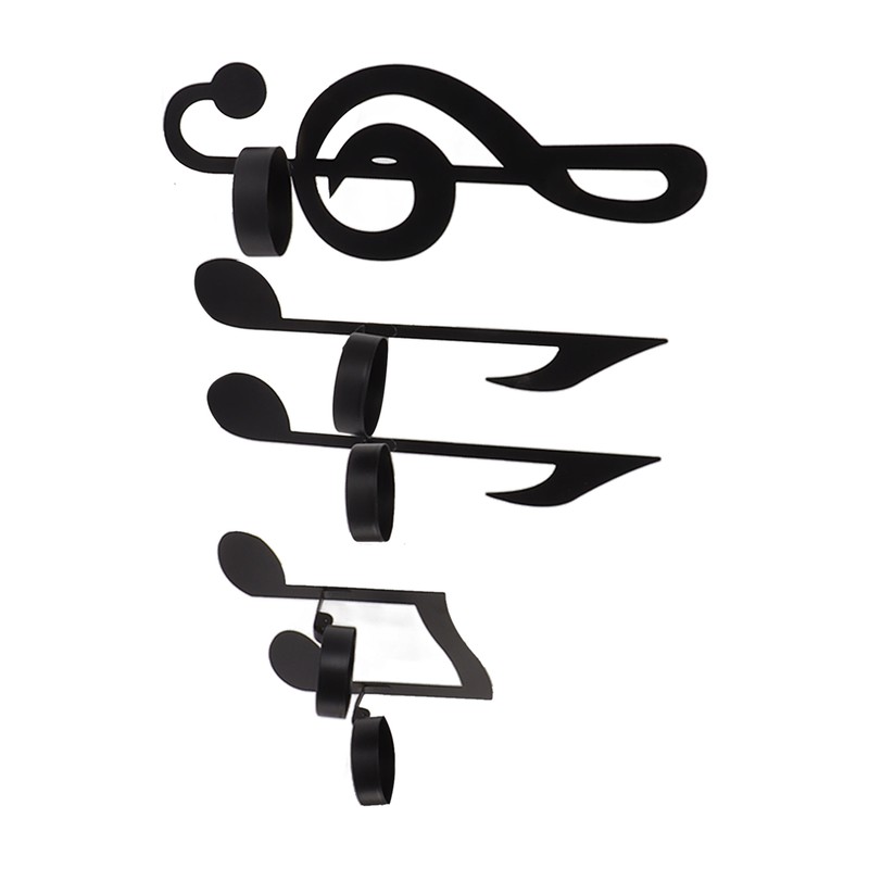 4Pcs Unique Iron Black Music Note Wall Sconce Candle Holder