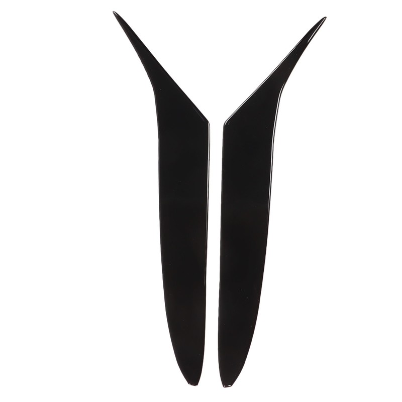 2PCS Front Headlight Eyebrow Gloss Black Decoration Soft Plastic Replacement