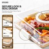 Charcuterie Board with Clear Locking Lid and Handle, 6 Compartment