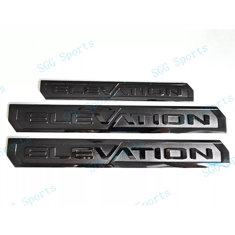GMC 3PCS Gloss Black Door Rear Elevation Emblem Badges Fit
