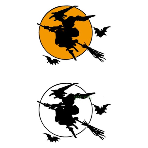 EROSPA® Temporary Tattoo Sheet Halloween Witch/Bat