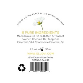 Ellovi All-Natural Body Butter - Blossom - Pure Enough to Eat - Made With Just 6 Vegan Ingredients - Ultra-Rich 100% Plant-Based Hydrating Moisturizer For Naturally Healthy Skin (1 fl. oz/33ml)