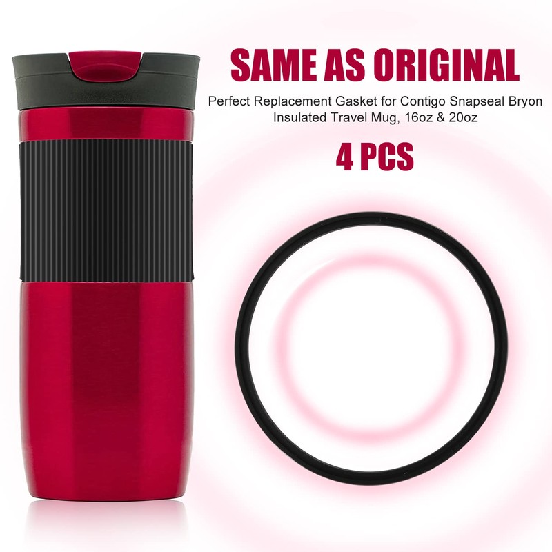4pcs Replacement Rubber Lid Seals Compatible with 16 & 20