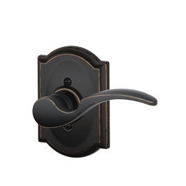 St. Annes Right Handed Lever with Camelot Non-Turning Lock, Aged Bronze (F170 STA 716 CAM RH)