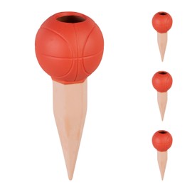 Relaxdays Clay Cone Basketball, Set of 4, Watering Balls, for 1.5 L PET Bottles, Watering Aid, Ceramic, Orange/Terracotta