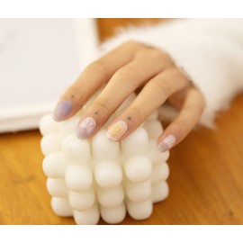 ZUMEY Semi Cured Gel Nail Strips – Gel Nail Polish Stick On Nails Kit – Glossy & Long Lasting Nail Stickers for Nail Art for Women, 30pcs Extra Long Stickers, UV Lamp Required (lullaby)