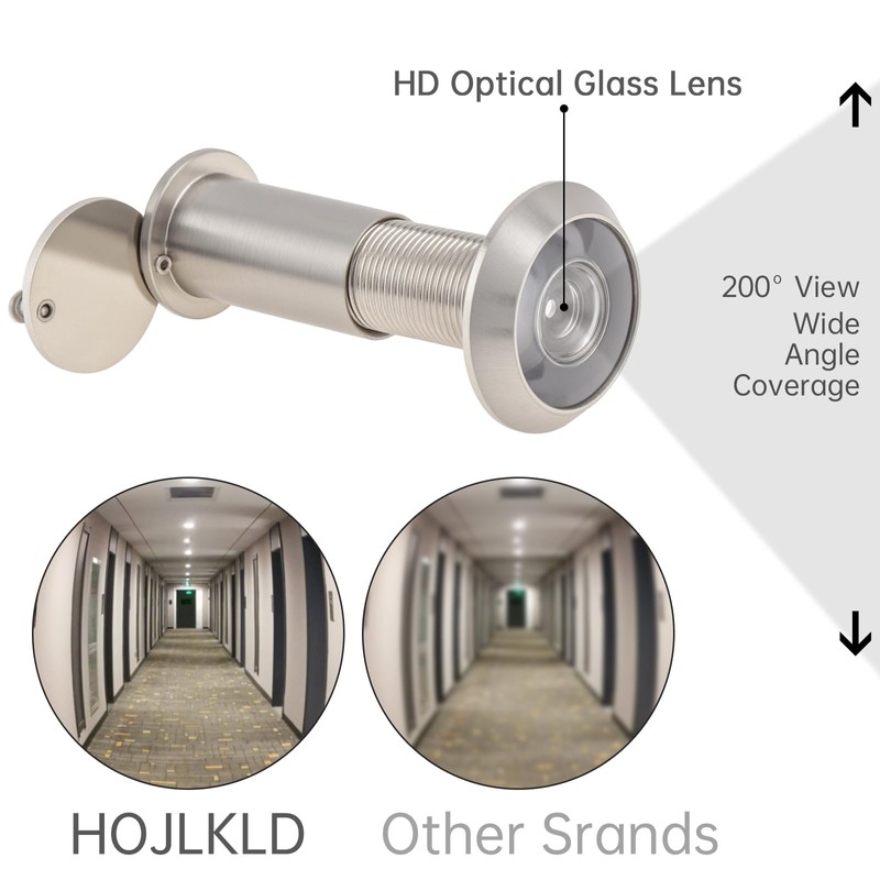 HOJLKLD Door Viewer Peephole,200 Degree Solid Brass Peep Holes for